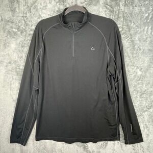 Paradox‎ Merino Blend 1/4 Zip Dri-Release Pullover Mens L Black Athletic Jacket